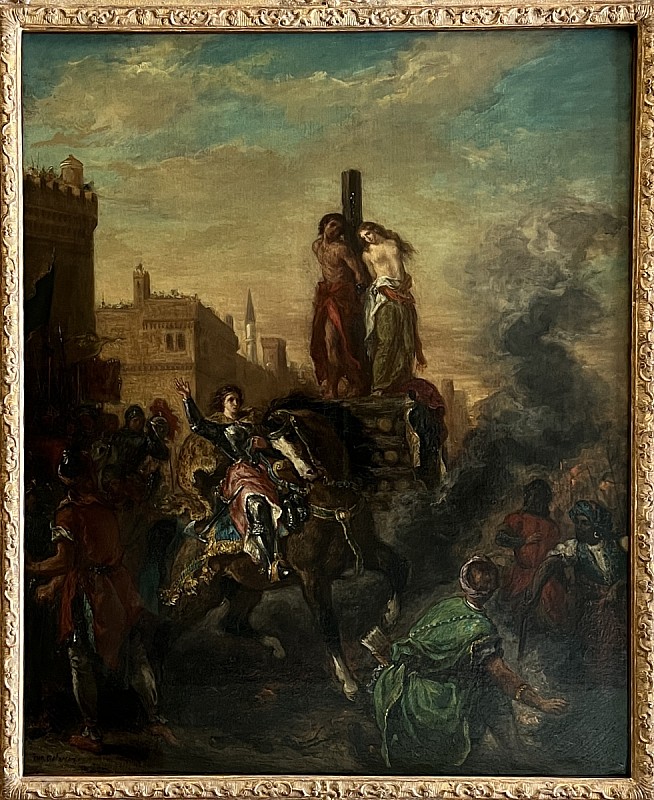 Eugène Delacroix — Clorinde intervenant pour sauver Olinde et Sophronie 1856